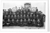 The gun crew of 'A' turret on the forecastle with the barrels of the turret projecting through the group of 'Queen Elizabeth' (1913) by unknown