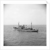 HMS 'Reclaim' (Br, 1948), under way, bound out from Portsmouth harbour, taken from Point Battery by unknown