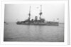 HMS 'Caesar' (1896), battleship, at anchor, awning rigged aft by unknown