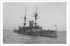 Battleship HMS 'Goliath' (1898) at anchor by unknown