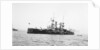 Battleship HMS 'Triumph' (1903) at anchor with awning aft by unknown