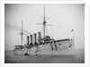 HMS 'Aboukir' (Br, 1900) armoured cruiser at anchor, flying paying off pennant by unknown