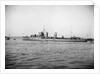 Destroyer HMS 'Bulldog' (1930) anchored at Portland with awning rigged aft by unknown