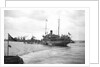HMS 'Titania' (1915) submarine depot ship, moored at Portland with 6 submarines alongside by unknown