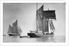 The 'Cumberland Lassie' (Br, 1874) under sail with large ketch in left background by unknown