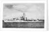 HMS 'Comus' (1945), a port near beam from just forward of broadside view, under way by unknown