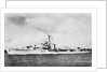 HMS 'Comus' (1945), a port near beam from just forward of broadside view, under way by unknown