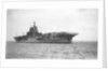 Aircraft carrier HMS 'Indomitable' (1940), under way, approaching Portsmouth harbour by Anonymous