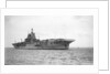 Aircraft carrier HMS 'Indomitable' (1940), under way, approaching Portsmouth harbour by Anonymous