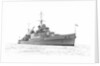 Photograph of HMS 'Sheffield' (1936) at anchor in the Solent in 1937 by unknown