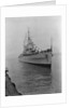 HMS 'Sirius' light cruiser (1940) under way, approaching jetty in Portsmouth Harbour by Unknown