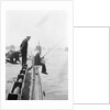 Officer fishing off light cruiser HMS 'Aurora' (1913) by unknown