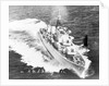 Destroyer HMS 'Daring' (1949) turning to starboard at high speed by unknown