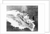 Destroyer HMS 'Daring' (1949) turning to starboard at high speed by unknown