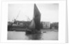 A spritsail barge under way off the Free Trade Wharves by Unknown