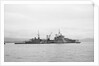 HMS 'Bermuda' (1941) at anchor in the Clyde, preparing for refit by unknown