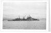 HMS 'Bermuda' (1941) at anchor in the Clyde, preparing for refit by unknown