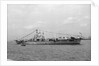 Aircraft carrier HMS 'Illustrious' (1939) on 15th June 1953, anchored in Line F at Spithead for the Coronation Review. Dressed overall by unknown
