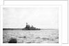 Photograph of HMS 'Iron Duke' (1912) in October 1940 ashore at Longhope, Scapa Flow. In use as base and accommodation ship by unknown
