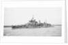 Heavy cruiser HMS 'London' (1927) under way in Scapa Flow, bound out by unknown