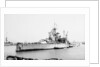 Battleship HMS 'Valiant' (1914) anchored in Alexandria harbour taking on ammunition by unknown