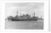 Photograph of cargo liner 'St. Essylt' (1948) in May 1955, under way on the River Thames at Tilbury, bound out in ballast by unknown