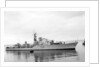Destroyer HMS 'Diana' (1952) under way at Swansea, bound in by unknown