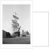 Journey's End: drying sail waiting to be docked by Alan Villiers