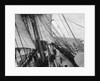 Unbending a topsail by Alan Villiers