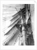 On board the 'Parma': looking aloft on the Mizzen, the interlacing stays supporting the mast by Alan Villiers