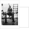 Elisabeth Jacobsenin shore clothes seated on the poop rail, aboard 4 masted barque 'Parma' (Fi, 1902), ex 'Arrow' (Ruben de Cloux) by Alan Villiers