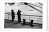 Elisabeth Jacobsen (right) and Ruby de Cloux at the poop rail looking towards the steamship 'Santarosa' (1905) by Alan Villiers