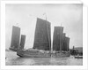 A five-masted Shantung Trader at Shanghai by Kenneth Hurlstone Jones