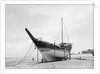 'Triumph of Righteousness' propped for redressing of the hull by Alan Villiers