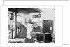 Hussey and James working in the laboratory on board 'Endurance' (1912) by unknown