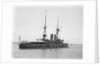 HMS 'Implacable' (1899) at anchor at Spithead, with awning rigged aft by unknown