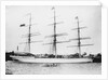 Photograph of 'Astracana' (1874) at quayside, Port Adelaide. Additional painted flags added by unknown