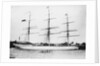 Photograph of 'Astracana' (1874) at quayside, Port Adelaide. Additional painted flags added by unknown