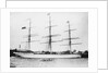 Photograph of 'Astracana' (1874) at quayside, Port Adelaide. Additional painted flags added by unknown