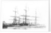3-masted ship 'Machranish' (Br, 1883), Hugh Hogarth & Sons, at quayside, dressed by unknown