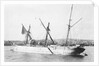 'Sussex' (Br, 1866), moored at Falmouth, dismasted, fore and main topmasts lost by unknown