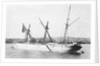 'Sussex' (Br, 1866), moored at Falmouth, dismasted, fore and main topmasts lost by unknown