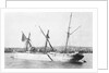 'Sussex' (Br, 1866), moored at Falmouth, dismasted, fore and main topmasts lost by unknown