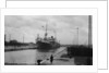 'Radnorshire' (Br, 1919) cargo liner, Royal Mail Steam Packet Co., in King George V Dock lock, London by unknown