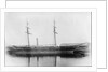 A starboard broadside view of 'Briton' (1861) at quayside in Southampton by unknown