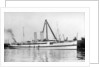 The cross channel turbine steamer 'Munich' (Br 1908) as a hospital ship at quayside, under sheerlegs by Anonymous