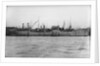 A starboard broadside view of the tanker 'British Prestige' (1931) lying in port, alongside other vessels by unknown