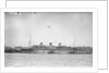 'Monarch of Bermuda' (1931) alongside in the River Mersey in 1942-1943, probably refitting as a mercantile LSI(L) by unknown