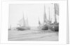 Barges taking sand and gravel at low tide on "The Crow", North of Appledore, North Devon by W. C. Fox