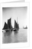 The trawler 'Refuge' (1896) [LT715] under sail, close to the trawler 'Greyhound' (1905) [LT404], in the outer harbour outward bound at Lowestoft, Suffolk by Smiths Suitall Ltd.